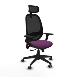 PIQUERAS Y CRESPO Silla de oficina Cilanco con mecanismo Sincro, Morado y Negro