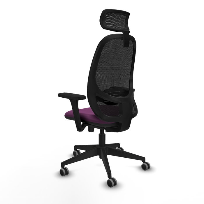 PIQUERAS Y CRESPO Silla de oficina Cilanco con mecanismo Sincro, Morado y Negro