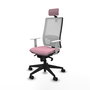 PIQUERAS Y CRESPO Silla de oficina Horna Rosa y Blanca con Mecanismo Sincro
