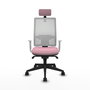 PIQUERAS Y CRESPO Silla de oficina Horna Rosa y Blanca con Mecanismo Sincro