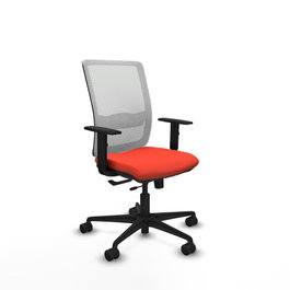 PIQUERAS Y CRESPO Silla de oficina Haches con mecanismo Sincro/Traslack, Naranja oscuro y Blanco