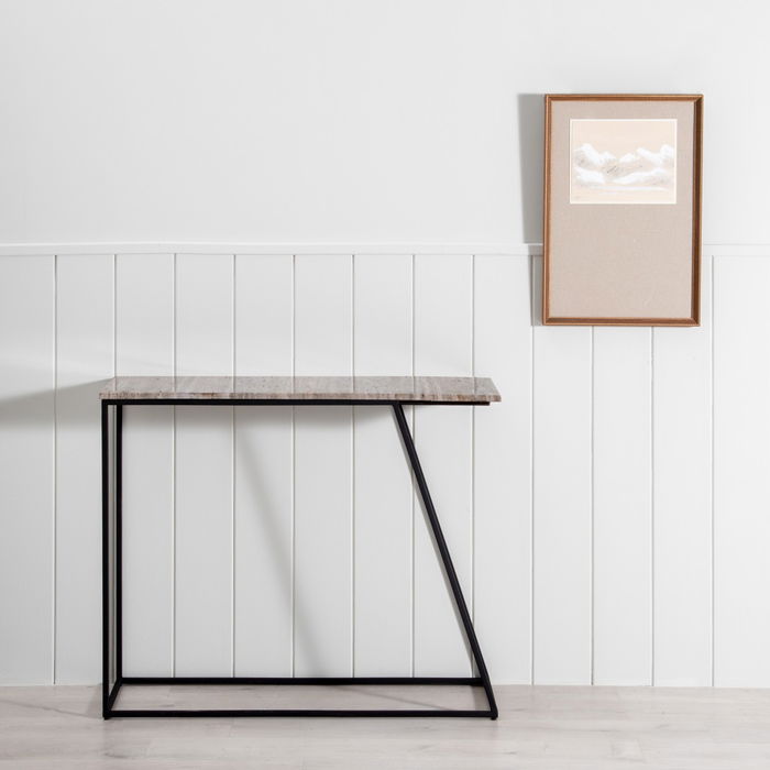 Consola Marrón Hierro / Mármol Entrada 102 X 36 X 85 cm