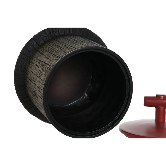 DKD Home Decor Tibor de Resina Negro 22x22x25 cm