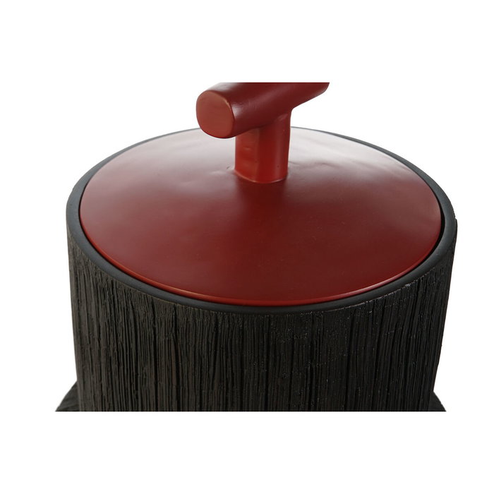 DKD Home Decor Tibor de Resina Negro 22x22x25 cm