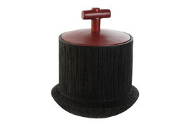 DKD Home Decor Tibor Oriental Negro Rojo 22 x 25 x 22 cm