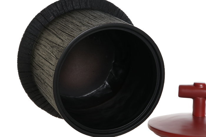 DKD Home Decor Tibor Oriental Negro Rojo 22 x 25 x 22 cm