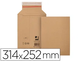 Q-connect Sobre de cartón reciclado 100% Kraft autoadhesivo 314x252x72 mm para envíos