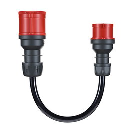 go-e Charger go-e Gemini flex 22 kW Adapter CEE rot Drehstrom 32A a CEE rot 16A, Negro, 30cm Cable, IP55