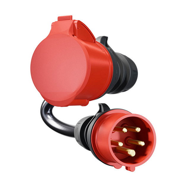 go-e Charger go-e Gemini flex 22 kW Adapter CEE rot Drehstrom 32A a CEE rot 16A, Negro, 30cm Cable, IP55