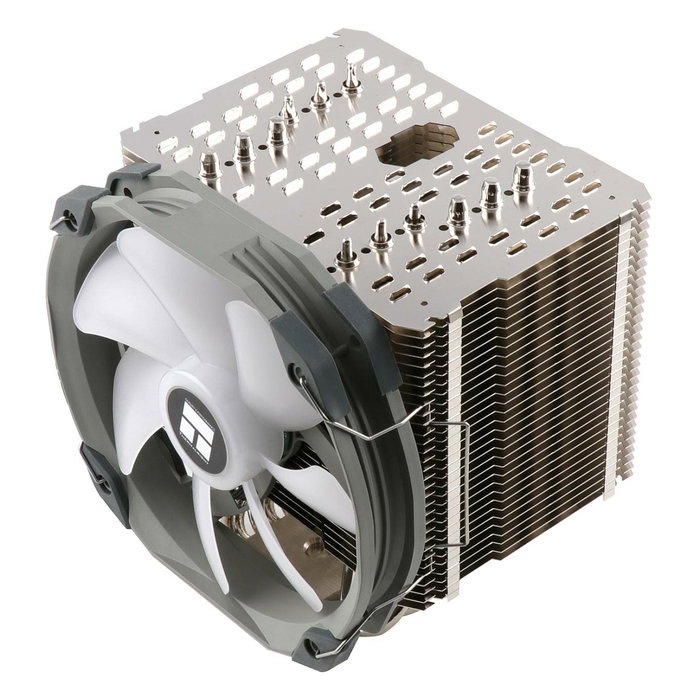 Thermalright HR-02 Plus Disipador Térmico CPU con Ventilador 14 cm, 1500 RPM, 6 Tubos de Calor, Compatible LGA 1150/1151/1155/1156/1200/2011/2066/AM4/AM5, Color Plata y Blanco