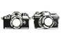 DKD Home Decor Decoración de Pared Metal y Espejo Diseño Cámara Negro