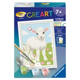 Ravensburger CreArt Kids - Pintar por números Oveja, Kit de pintura por números 8x12cm, a partir de 7 años, 12023215
