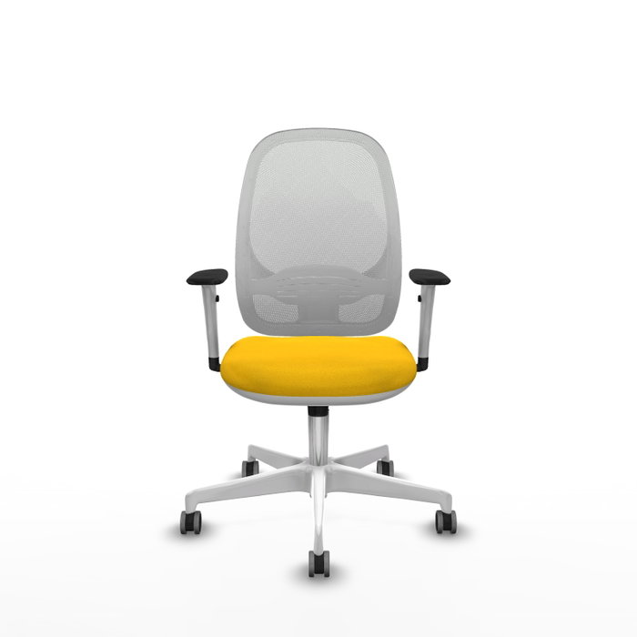 PIQUERAS Y CRESPO Silla de oficina Cilanco con mecanismo Sincro, Amarillo y Blanco