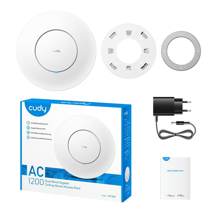 Cudy AC1300 Punto de Acceso Wi-Fi Doble Banda Blanco