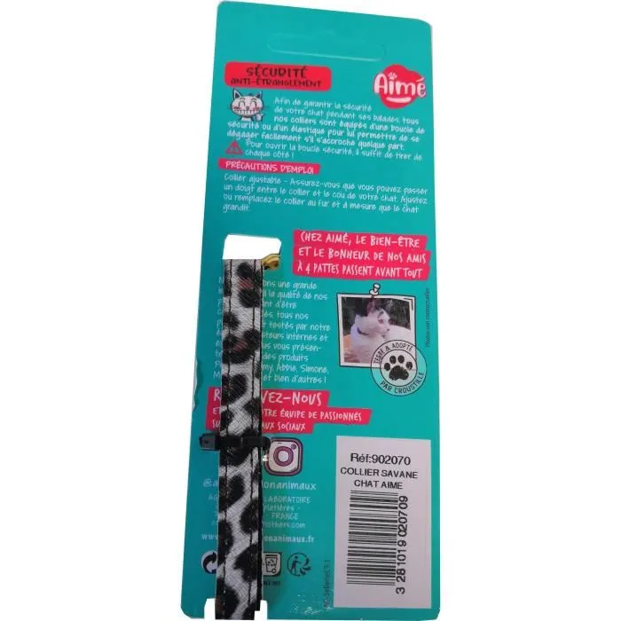 Aime AIM3281019020709 Collar para Gato Savannah Flores Multicolor Campanilla Verde