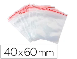Q-connect Bolsa Autocierre 40x60 mm Paquete 100 Unidades Plástico Transparente 50 Micras