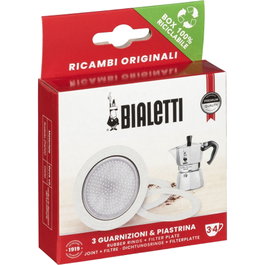 Bialetti Ricambi 3 Kit de 3 Juntas de Repuesto y 1 Filtro para 3-4 Tazas