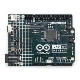Arduino Arduino Uno R4 Minima Placa de Desarrollo - Microcontrolador ARM Cortex-M4 de 32 bits, 256KB Flash, USB Tipo-C, DAC, CAN BUS, Compatible con Shields R3