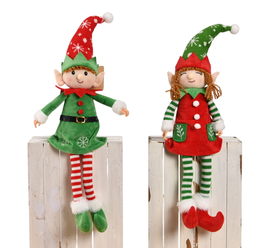DKD Home Decor Figura de Elfo en Poliéster Surtido de 2 Piezas
