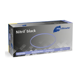 Meditrade Guantes desechables de Nitrilo Negro Talla M