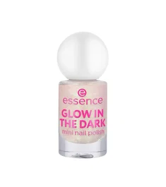 Essence Glow In The Dark & Shimmery Nail Polish, Rosa claro con brillo dorado, 5 ml