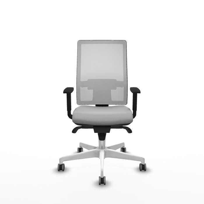 PIQUERAS Y CRESPO Silla de oficina Horna con mecanismo Sincro, Gris claro y Blanco