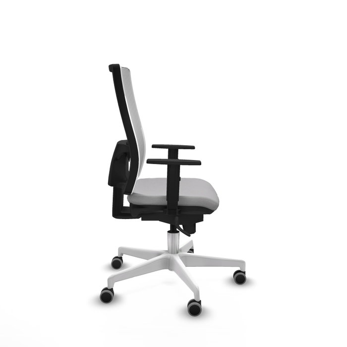 PIQUERAS Y CRESPO Silla de oficina Horna con mecanismo Sincro, Gris claro y Blanco