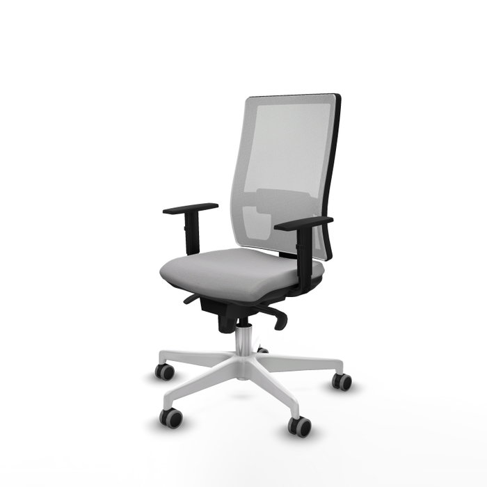 PIQUERAS Y CRESPO Silla de oficina Horna con mecanismo Sincro, Gris claro y Blanco