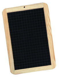 OEM SIN MARCA Pizarra Natural Negra con Marco de Madera y Lado Cuadriculado 18x26 cm (Set de 5)