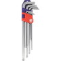 Workpro Juego de 9 llaves allen de brazo largo con punta esférica, métrico
