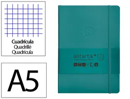 Antartik Cuaderno A5 Tapa Blanda Hojas Cuadriculadas Verde Aguamarina 80 Hojas 80 gr FSC