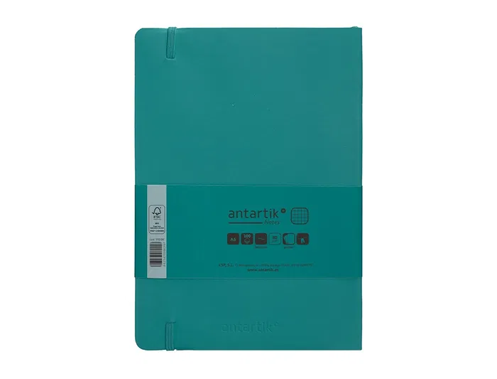 Antartik Cuaderno A5 Tapa Blanda Hojas Cuadriculadas Verde Aguamarina 80 Hojas 80 gr FSC