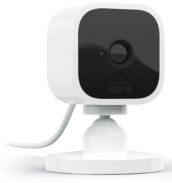 Blink Mini Cámara de Seguridad Interior, Sistema de 1 Cámara con WiFi, 1080p HD, Visión Nocturna, Compatible con Alexa, Color Blanco