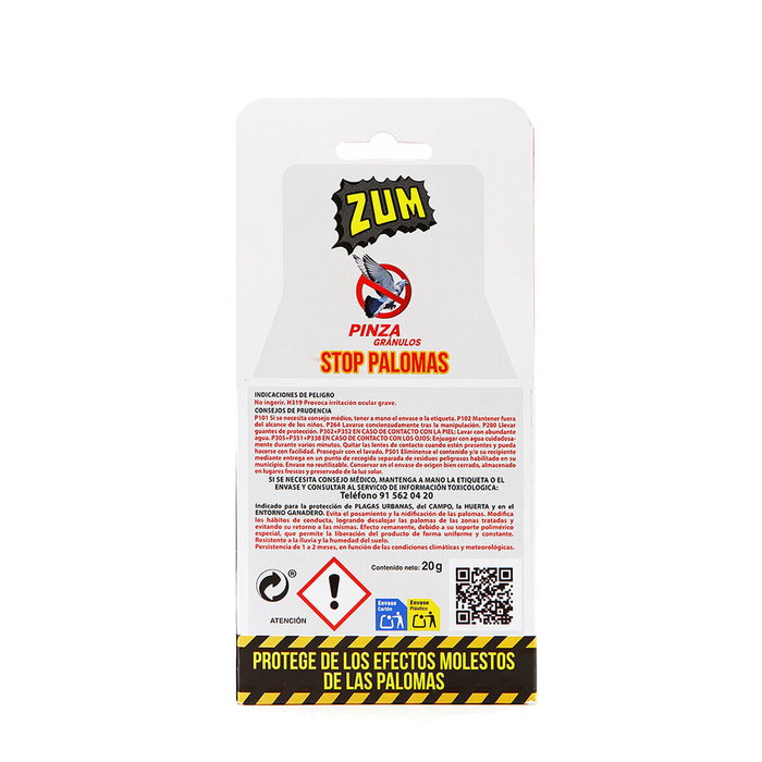 Zum Pinza gránulos stop palomas 20 g Zum Pinza gránulos stop palomas 20 g