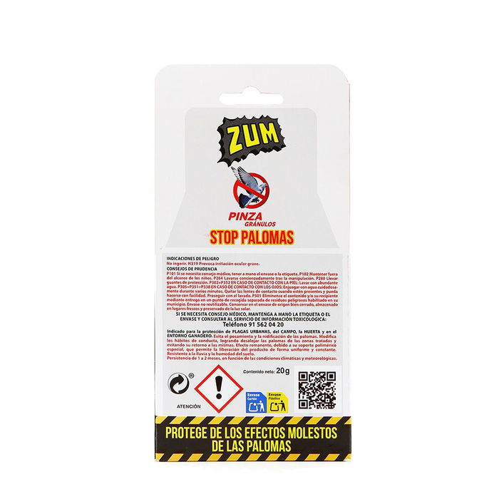 Zum Pinza con gránulos stop palomas 20 g