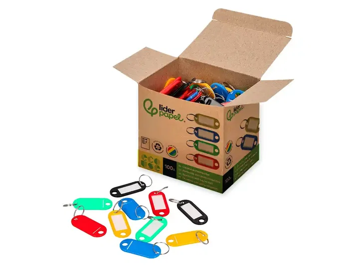 Liderpapel Llavero portaetiquetas Ecouse de plástico reciclado, caja de 100 unidades