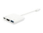 Equip Adaptador 3 en 1 USB-C a HDMI, USB 3.2 Gen 1 y USB-C 60W PD - Blanco