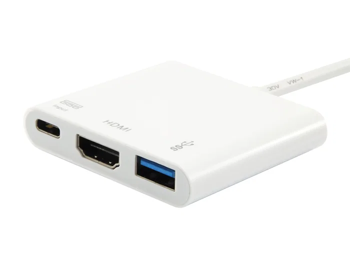 Equip Adaptador USB-C Docking Station 3 en 1, Puerto HDMI 4K/30Hz, USB 3.0, USB-C PD 60W, para MacBook/Chromebook/Portátiles, Referencia 133461 - Blanco