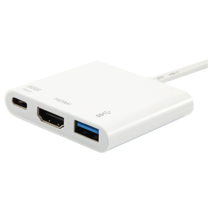 Equip Adaptador USB-C 3 en 1 a HDMI, USB 3.0 y USB-C Blanco 133461