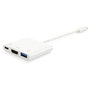 Equip Adaptador USB-C 3 en 1 a HDMI, USB 3.0 y USB-C Blanco 133461