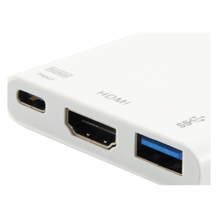 Equip Adaptador USB-C 3 en 1 a HDMI, USB 3.0 y USB-C Blanco 133461