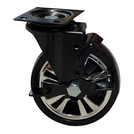 Workpro Rueda con Freno Recambio para Carro 21325 - Rueda Ø12 cm, Platina 7x9.5 cm, Altura 15.5 cm