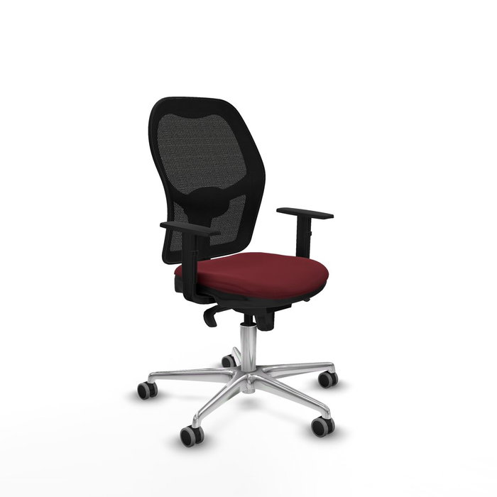 PIQUERAS Y CRESPO Silla de oficina Jorquera con mecanismo Sincro, granate y negro PIQUERAS Y CRESPO Silla de oficina Jorquera con mecanismo Sincro, granate y negro