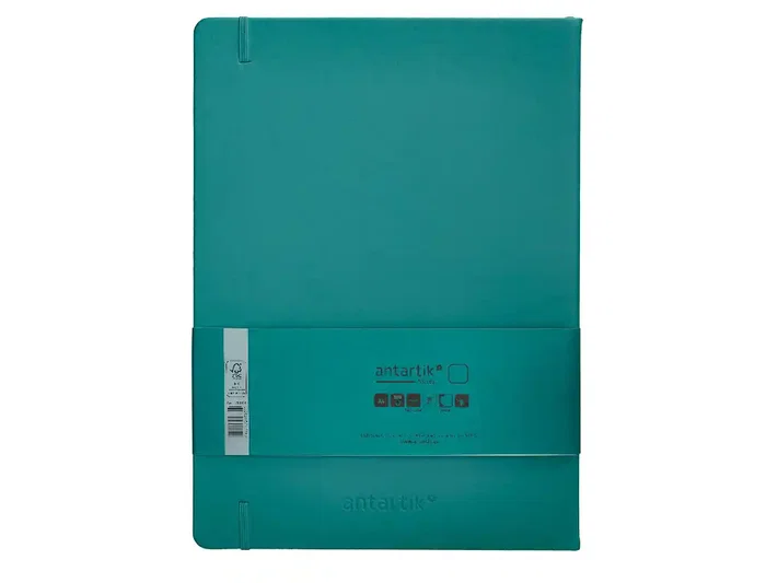 Antartik Cuaderno Tapa Dura A4 Hojas Lisas Verde Aguamarina 100 Hojas 80gr FSC