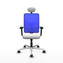 PIQUERAS Y CRESPO Silla de oficina Motilla con mecanismo Sincro, Azul y Blanco