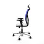 PIQUERAS Y CRESPO Silla de oficina Motilla con mecanismo Sincro, Azul y Blanco