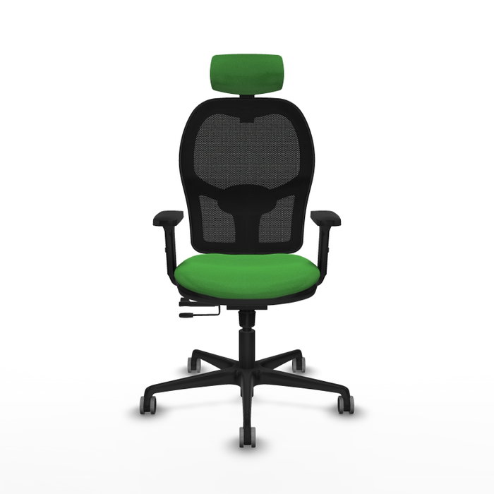 PIQUERAS Y CRESPO Silla de oficina Jorquera con mecanismo Sincro/Traslack Verde y Negro