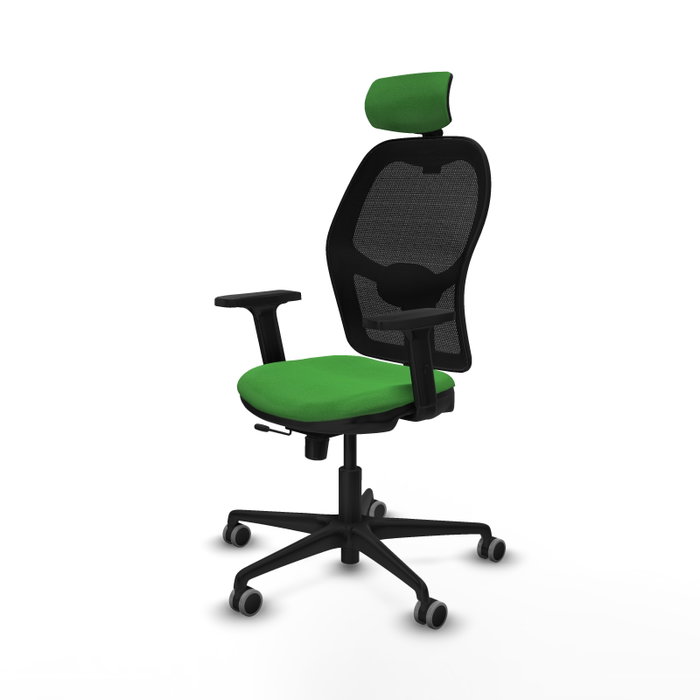 PIQUERAS Y CRESPO Silla de oficina Jorquera con mecanismo Sincro/Traslack Verde y Negro