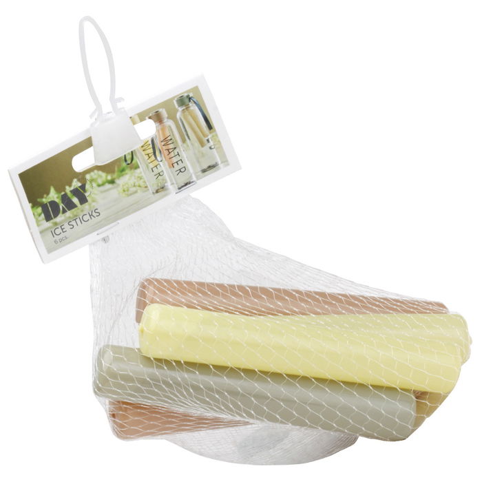 Day Juego de 6 Cubitos Alargados para Bebidas de Colores Natural, Musgo y Arena 12cm