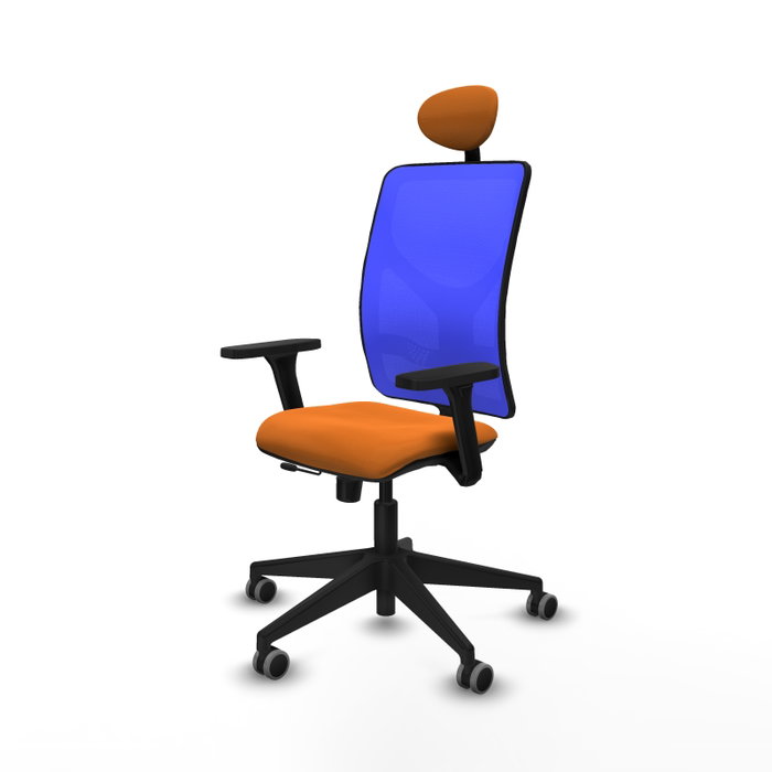 PIQUERAS Y CRESPO Silla de oficina Motilla Naranja y Azul